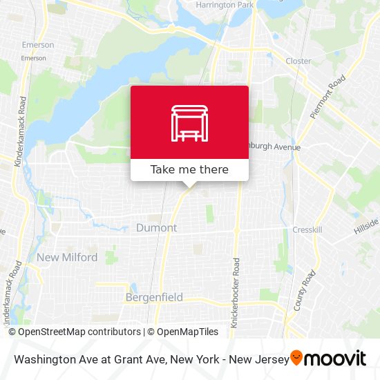 Washington Ave at Grant Ave map