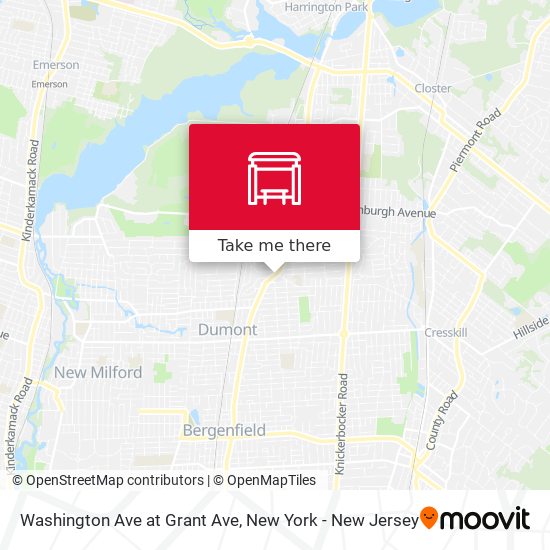 Washington Ave at Grant Ave map