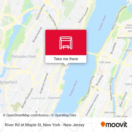 River Rd at Maple St map