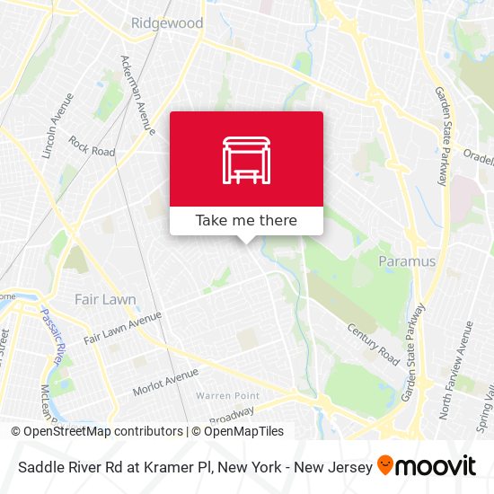 Saddle River Rd at Kramer Pl map