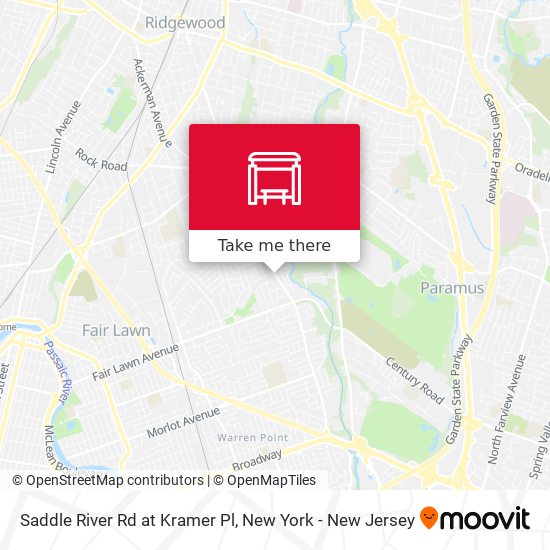 Saddle River Rd at Kramer Pl map