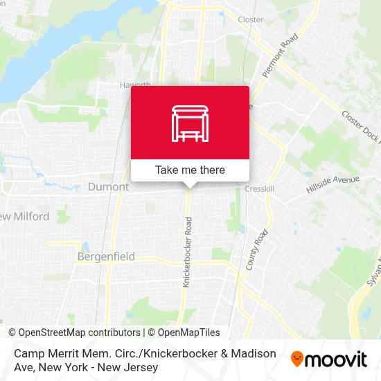 Camp Merrit Mem. Circ. / Knickerbocker & Madison Ave map