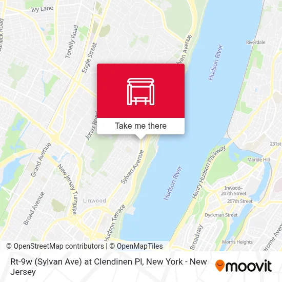 Rt-9w (Sylvan Ave) at Clendinen Pl map