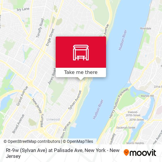 Rt-9w (Sylvan Ave) at Palisade Ave map