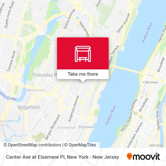 Center Ave at Elsemere Pl map