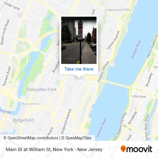 Main St at William St map