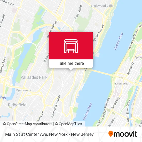 Main St at Center Ave map