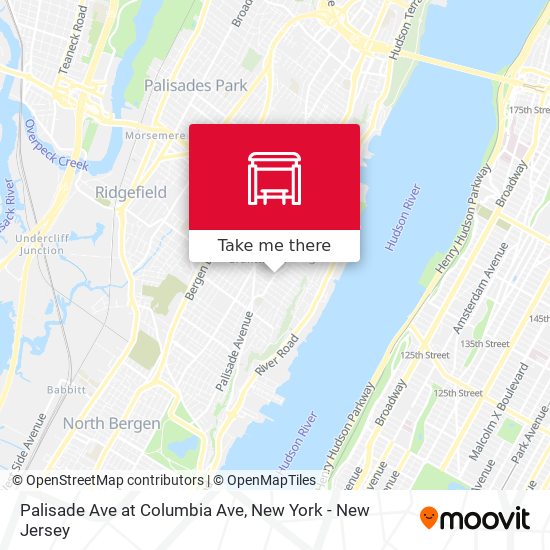 Palisade Ave at Columbia Ave map