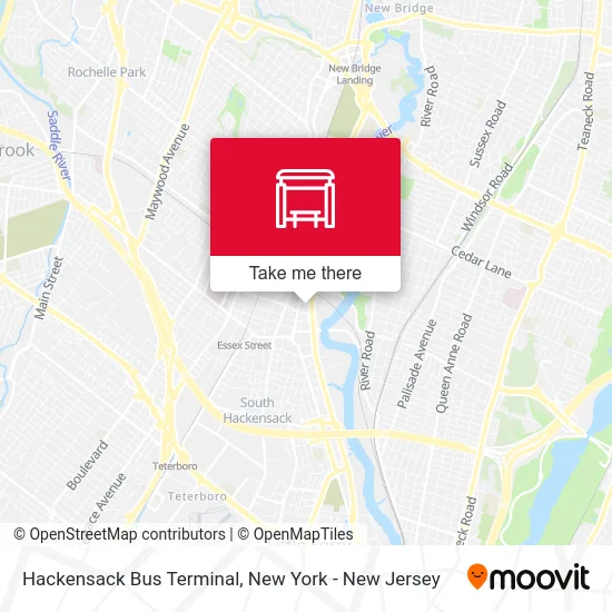 Hackensack Bus Terminal map