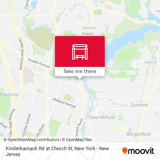 Kinderkamack Rd at Church St map