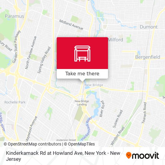 Kinderkamack Rd at Howland Ave map