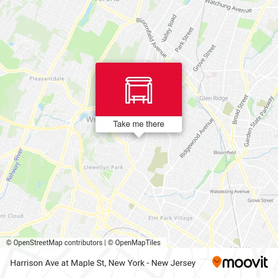 Harrison Ave at Maple St map