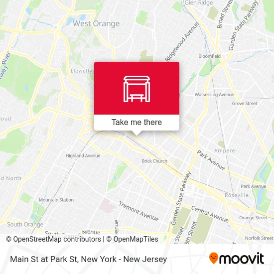 Main St at Park St map