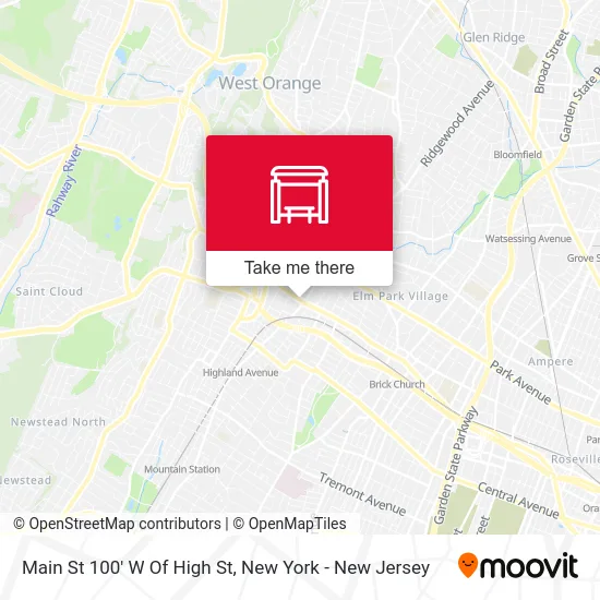 Main St 100' W Of High St map