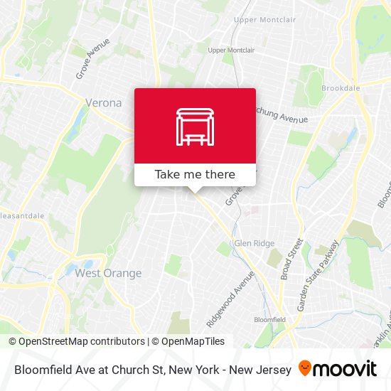 Mapa de Bloomfield Ave at Church St