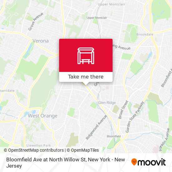 Mapa de Bloomfield Ave at North Willow St