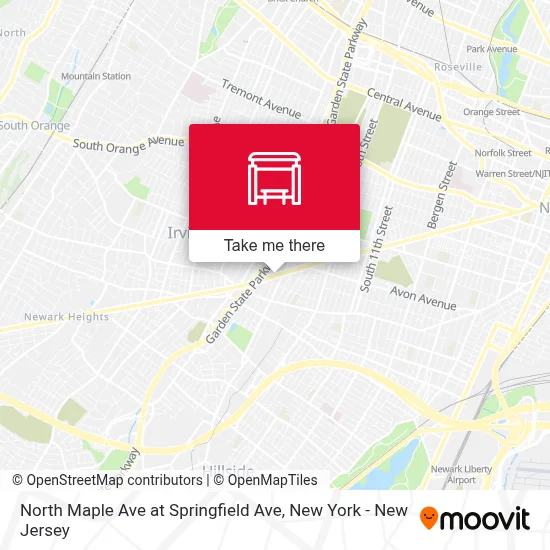 North Maple Ave at Springfield Ave map