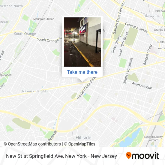 New St at Springfield Ave map