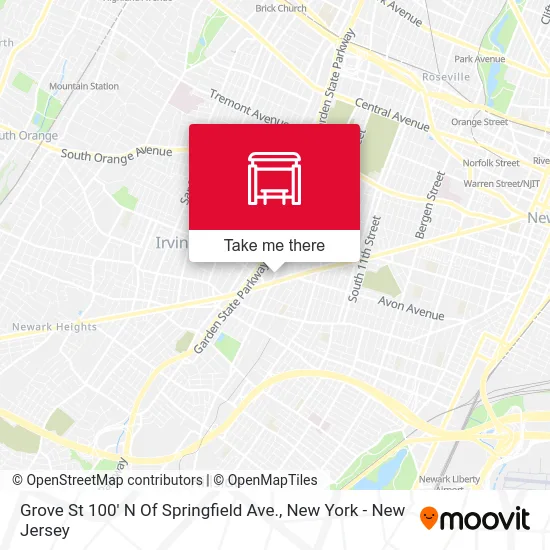 Grove St 100' N Of Springfield Ave. map