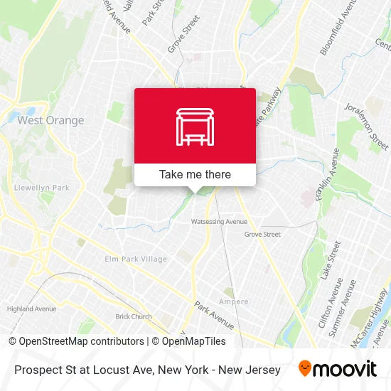 Prospect St at Locust Ave map