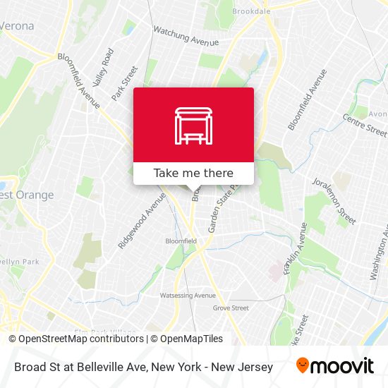 Broad St at Belleville Ave map