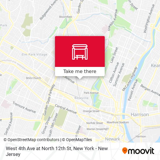 West 4th Ave at North 12th St map