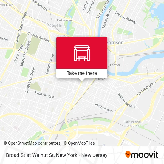 Broad St at Walnut St map