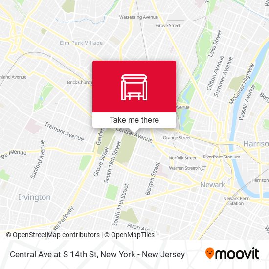 Central Ave at S 14th St map