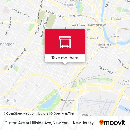 Clinton Ave at Hillside Ave map
