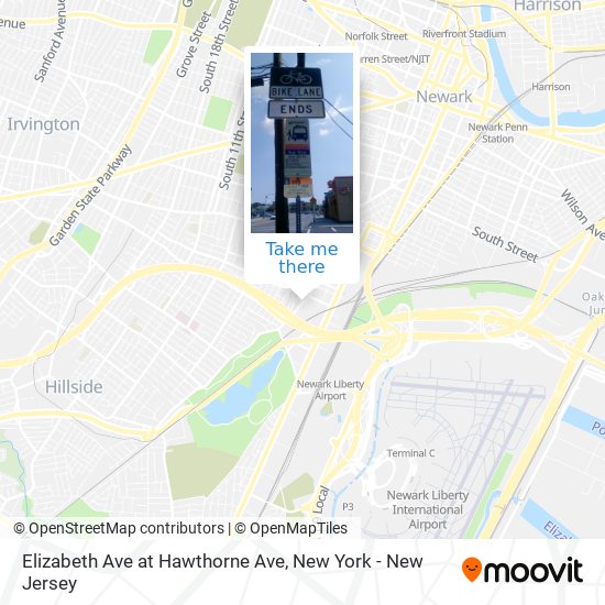 Elizabeth Ave at Hawthorne Ave map