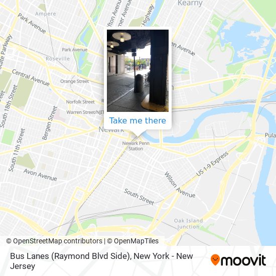 Mapa de Bus Lanes (Raymond Blvd Side)