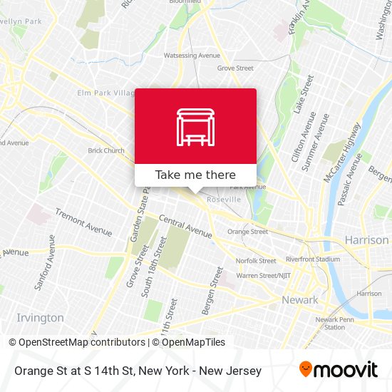 Mapa de Orange St at S 14th St