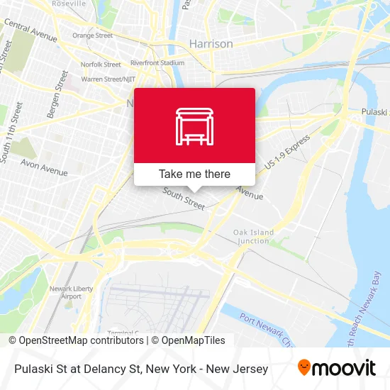 Pulaski St at Delancy St map