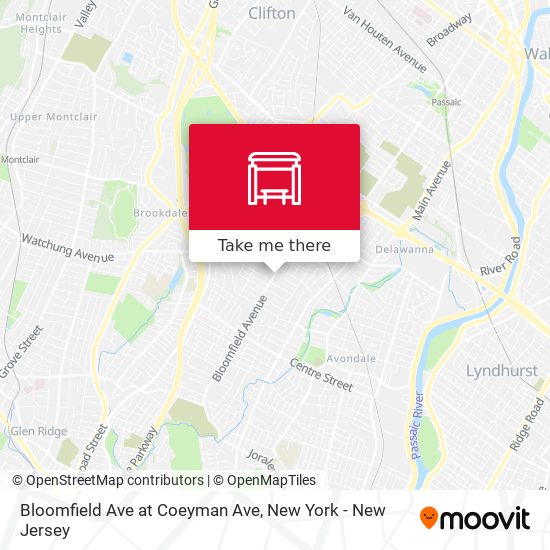 Bloomfield Ave at Coeyman Ave map