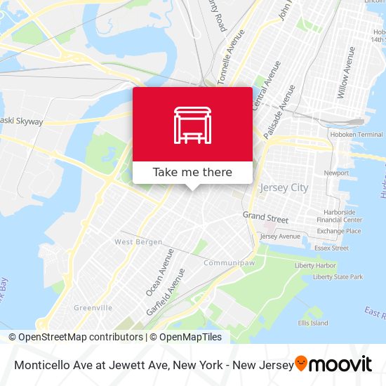 Monticello Ave at Jewett Ave map
