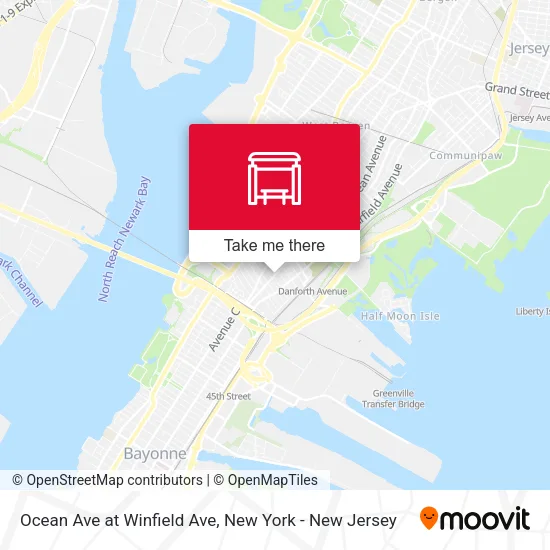 Ocean Ave at Winfield Ave map