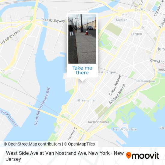 West Side Ave at Van Nostrand Ave map