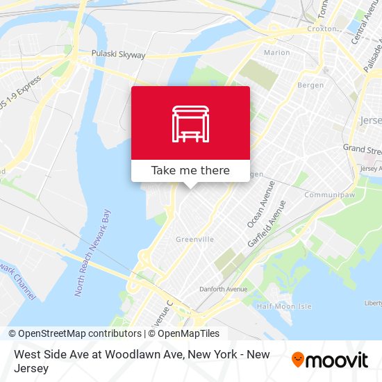 West Side Ave at Woodlawn Ave map