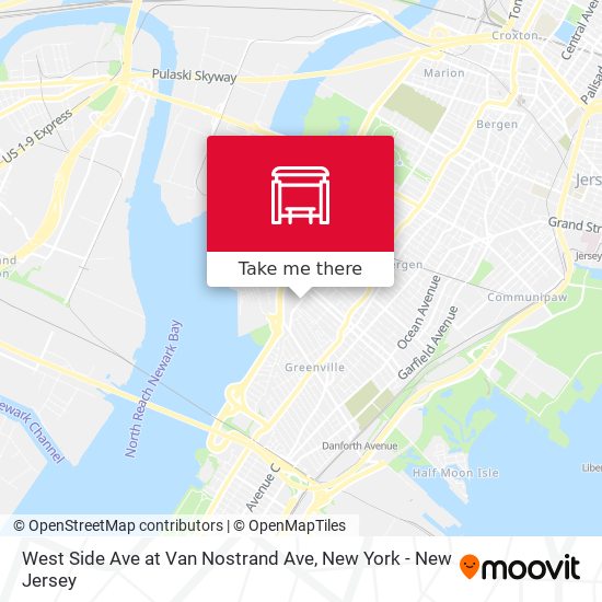 West Side Ave at Van Nostrand Ave map
