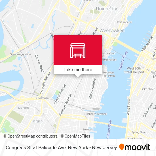 Congress St at Palisade Ave map