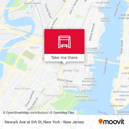Newark Ave at 6th St map