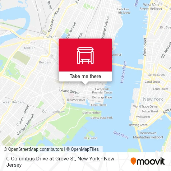 C Columbus Drive at Grove St map