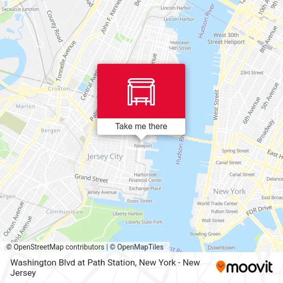 Washington Blvd at Path Station map
