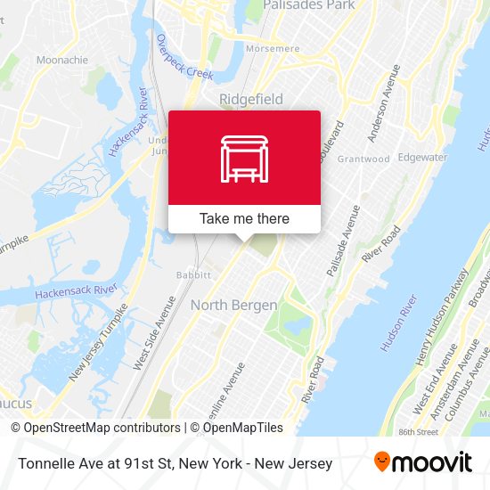Tonnelle Ave at 91st St map