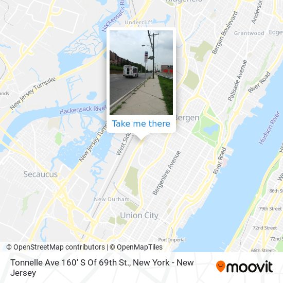 Mapa de Tonnelle Ave 160' S Of 69th St.