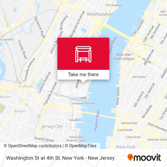 Washington St at 4th St map