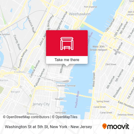 Washington St at 5th St map