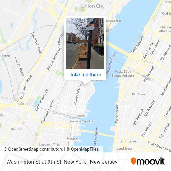 Washington St at 9th St map
