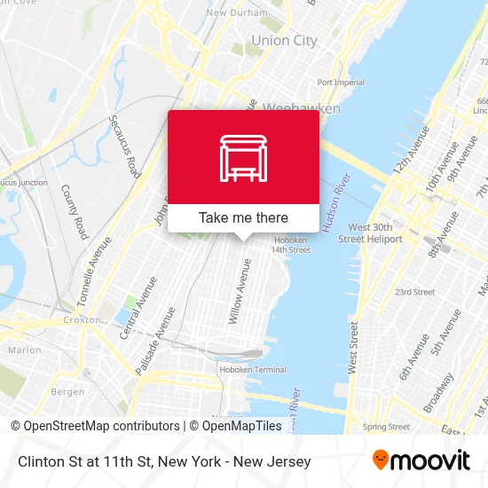 Clinton St at 11th St map