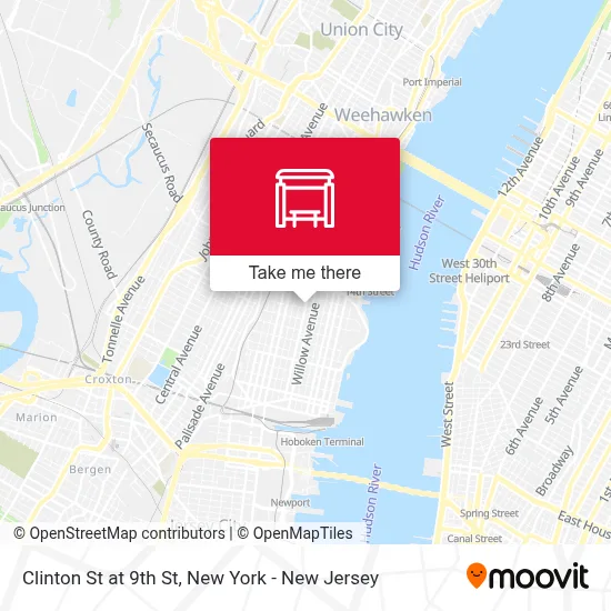 Clinton St at 9th St map